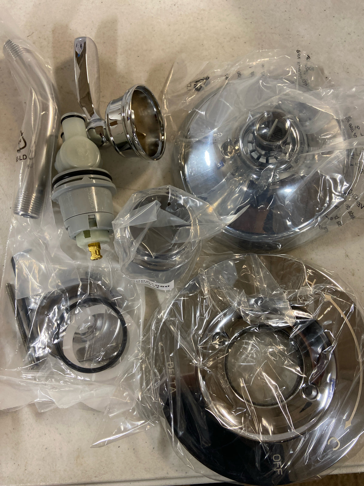 Delta T14232 Woodhurst 1-Handle Wall Mount Shower Trim Kit in Chrome (Valve Not Included)