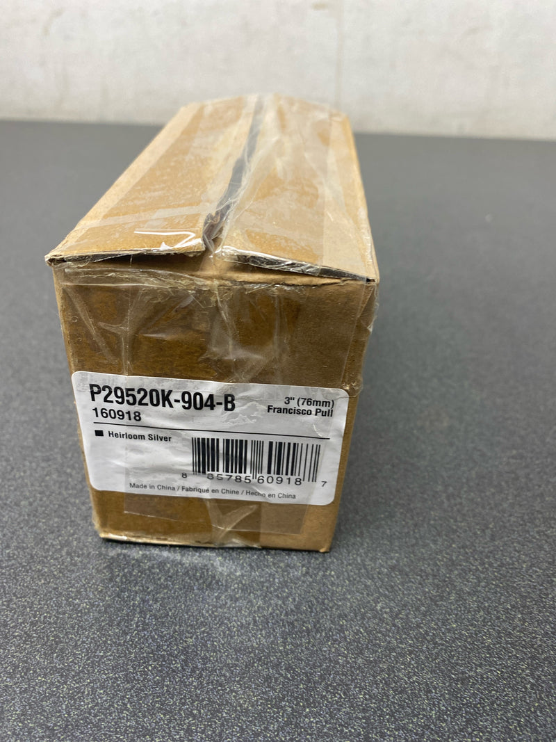 Franklin brass P29520K-904-B 10-Pack Francisco 3 in. (76 mm) Classic Heirloom Silver Cabinet Drawer Bar Pulls