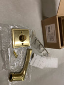 Baldwin HDWYNSSR044 Wyndcliff Non-Turning One-Sided Dummy Door Lever with Stepped Square Rose from the Reserve Collection - Satin Brass