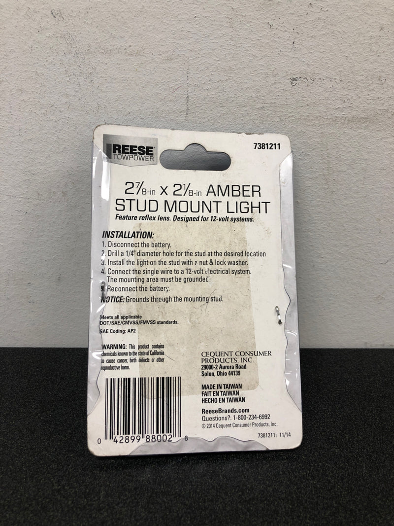 REESE TOWPOWER 2-7/8" X 2-1/8" Stud Mount Light 7381211 - FREE SHIPPING