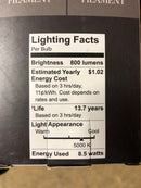 8.5W (60W Replacement) T10 E26 Dimmable Straight White Filament Clear Glass Vintage Edison LED Light Bulb, Daylight
