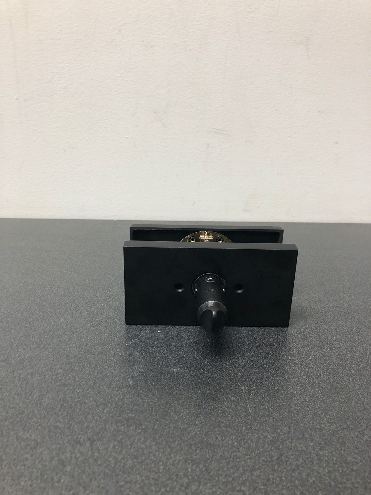 Baldwin ENCONCFR190 Contemporary Single Cylinder Keyed Entry Door Knob Set with 5 Inch Rectangle Rose from the Reserve Collection - Satin Black