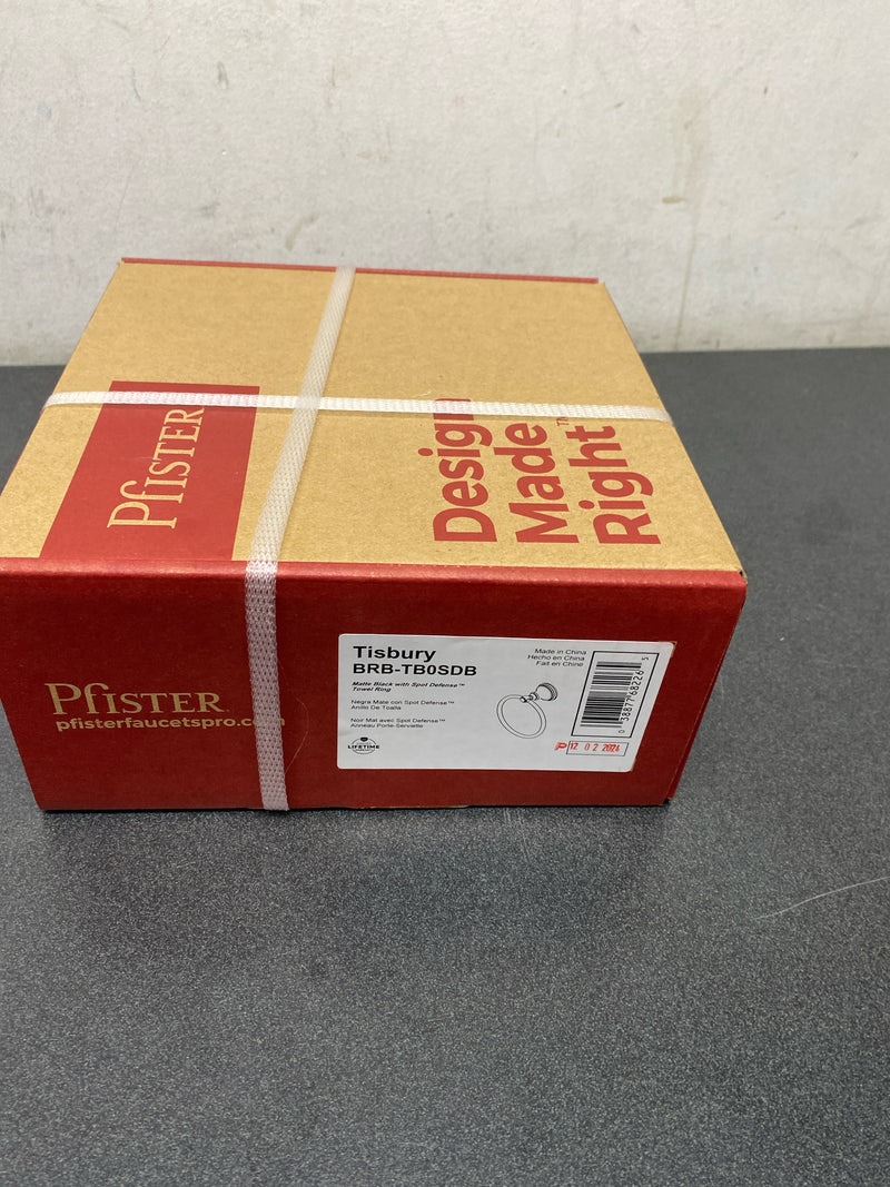 Pfister BRB-TB0SDB Tisbury 6-3/16" Wall Mounted Towel Ring - Spot Defense Matte Black