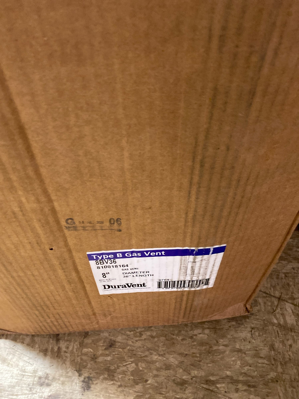 36" Length 8" Duravent Pipe