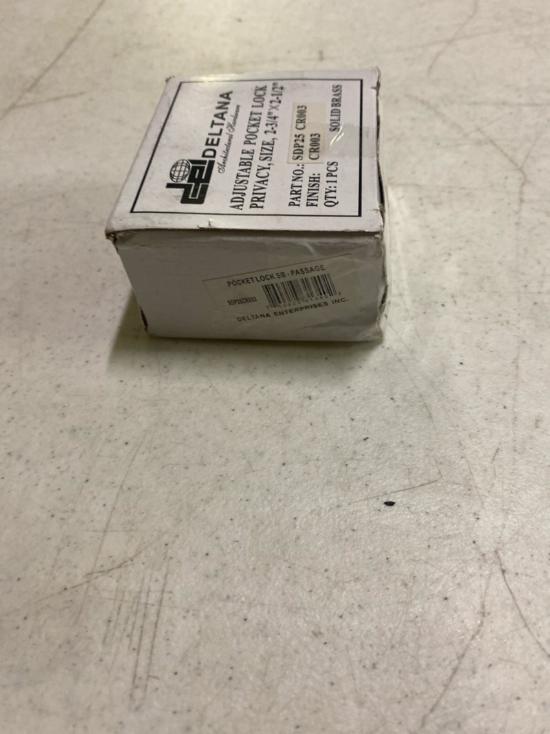 Deltana SDP25CR003 Heavy Duty Pocket Door Lock Passage Polished Brass