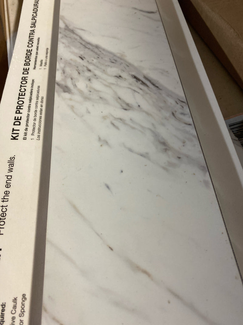 Hampton bay 16737119994925 Hampton Bay Calcutta Marble Endsplash Kit for Laminate Countertop with Full-Wrap Ogee Edge and Loose Backsplash