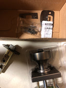 Kwikset Pismo Interior Square Privacy Door Knob with Lock, Door Handle for Bathroom and Bedroom, Gunmetal Keyless Turn Lock Doorknob