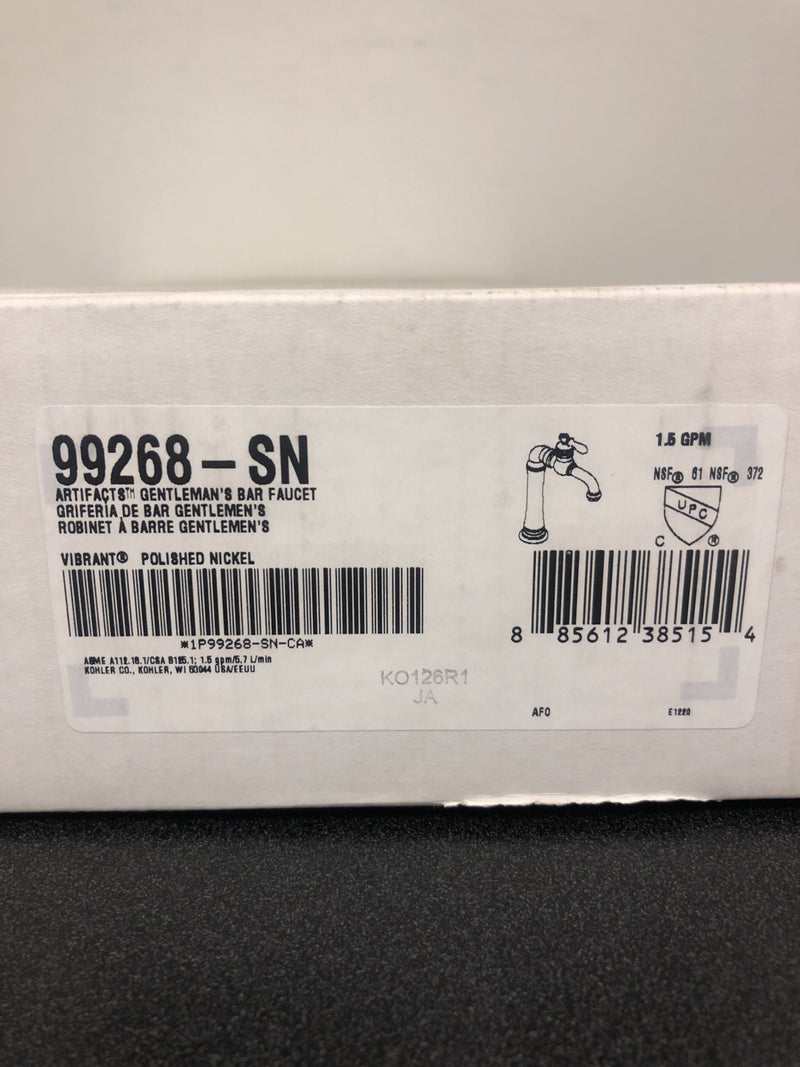 KOHLER Artifacts Vibrant Polished Nickel 1-Handle Deck Mount Low-Arc Handle Kitchen Faucet