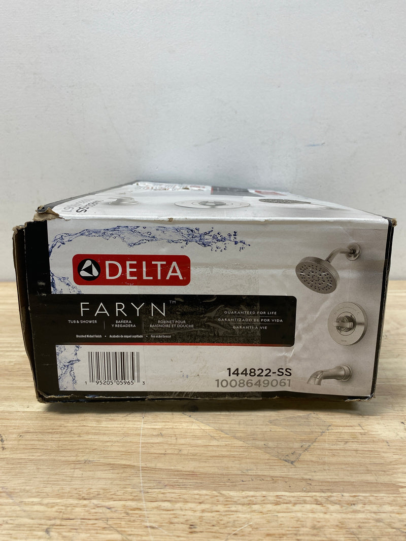 Delta 144822-SS Faryn Single-Handle 5-Spray Tub and Shower Faucet in Brushed Nickel (Valve Included)