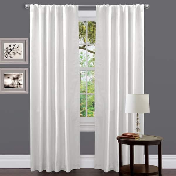 Lush decor C01202Q12 White Solid 54 in. W x 84 in. L Rod Pocket Room Darkening Curtain (1-Panel)