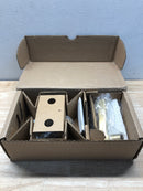 Baldwin FDSQUCSR044 Square Non-Turning Two-Sided Through-Door Dummy Door Lever Set with Square Rosette from the Reserve Collection - Satin Brass