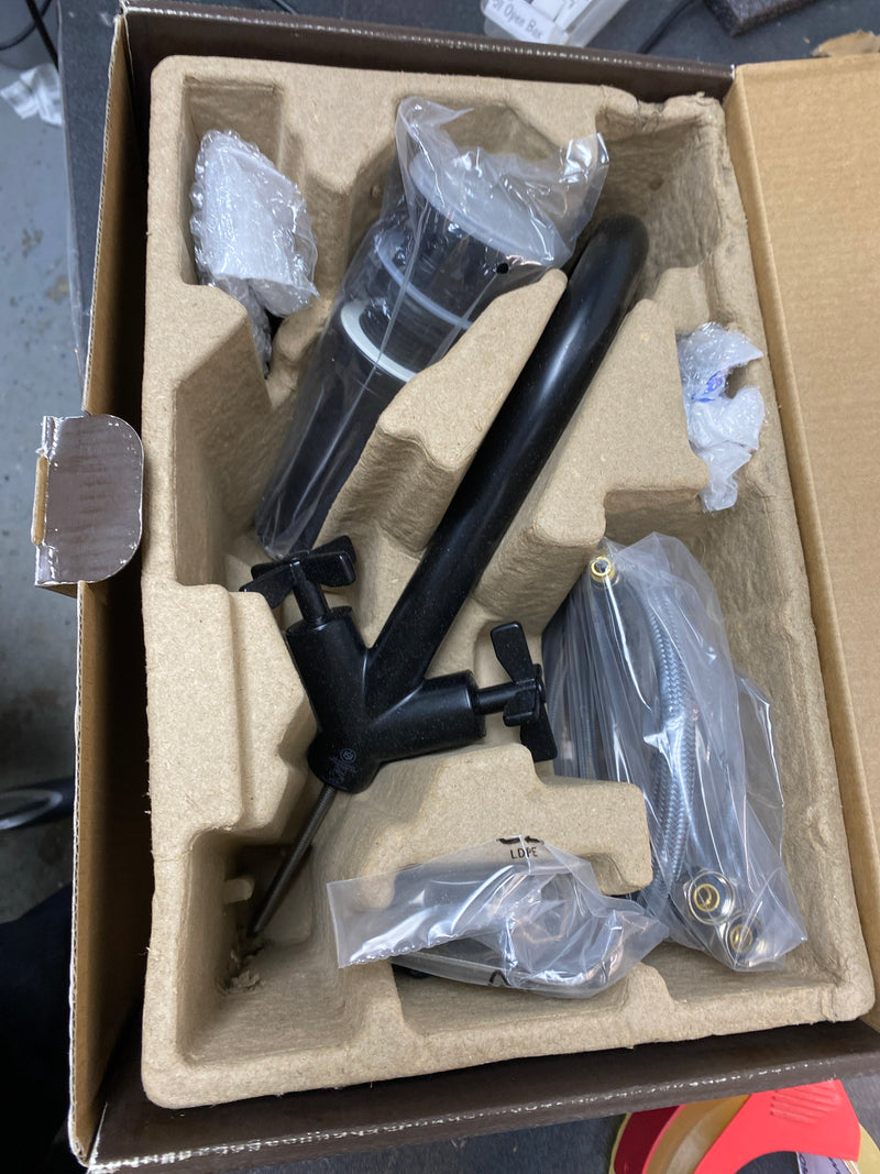 Signature hardware 484005 Vassor 8 in. Widespread Double Handle Bathroom Faucet in Matte Black