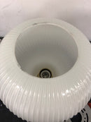 Home decorators collection BAL-2001 Pompton 12 in. 1-Light Gold Semi-Flush Mount Ceiling Light Fixture with White Ribbed Glass
