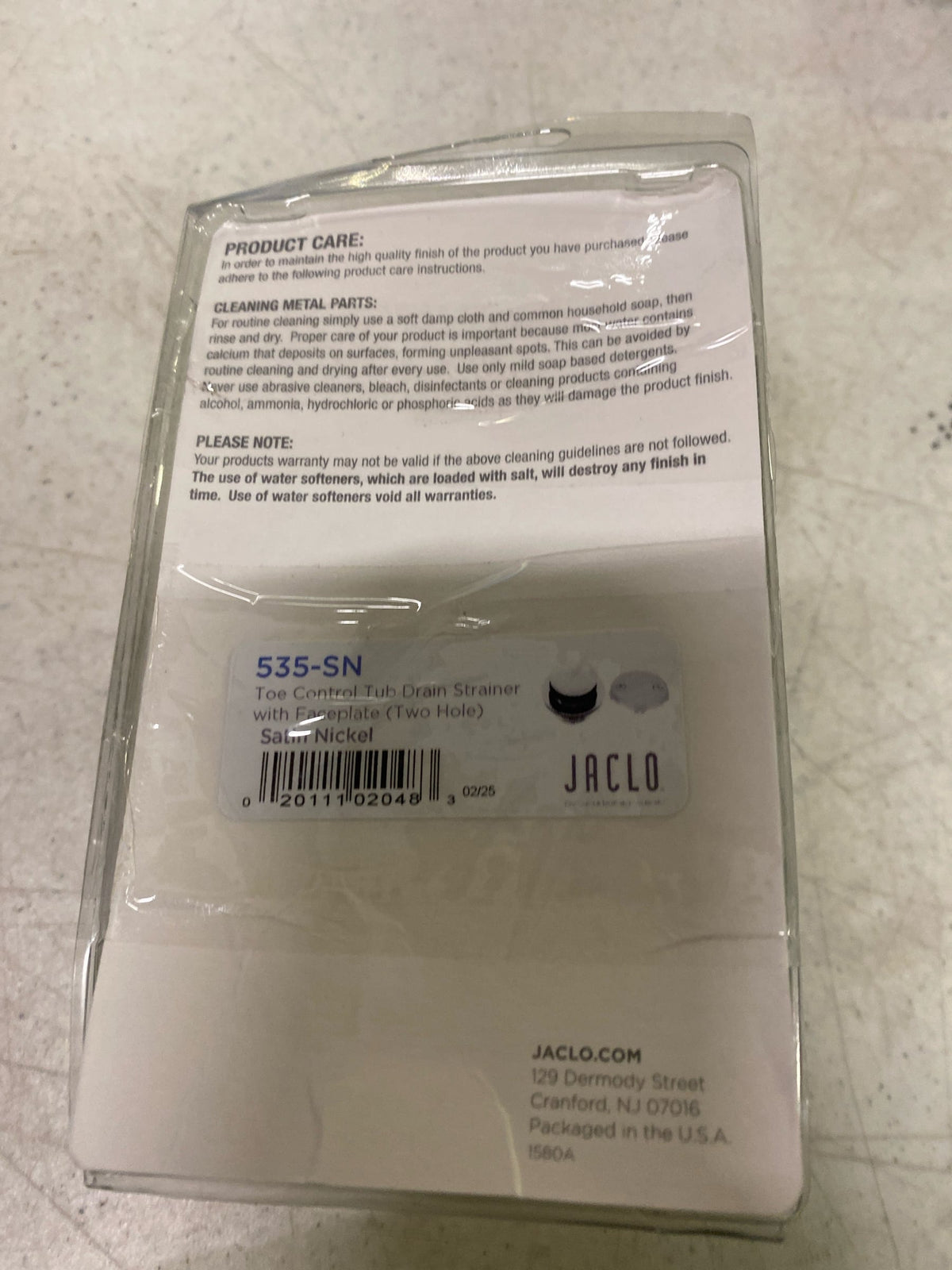 Jaclo 535-SN Toe Control Drain Strainer with Faceplate, Satin Nickel