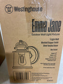 Westinghouse 6361000 Emma Jane Single Light 10" Tall Outdoor Wall Sconce with Clear Seedy Glass Shade - Washed Copper