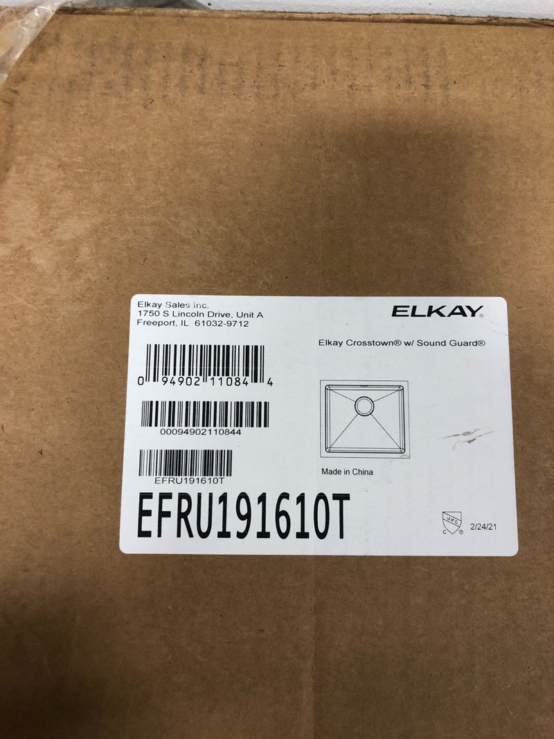 Elkay Crosstown 21-1/2" Undermount Single Basin Stainless Steel Kitchen Sink