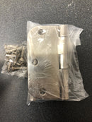 Deltana S35R514 3-1/2 x 3-1/2 Plain Bearing 5/8" Radius Corner Full Mortise Hinge - Pair - Bright Nickel