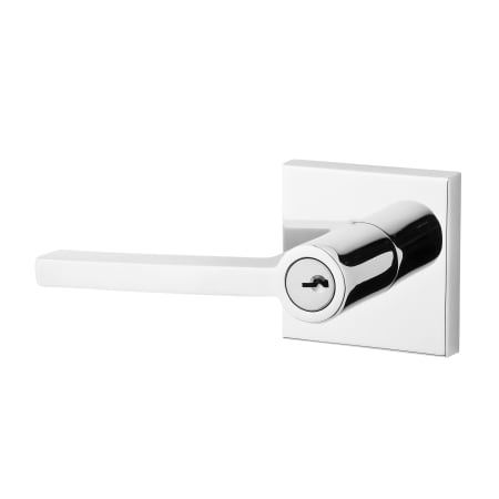 Baldwin ENSQUCSR260 Square Single Cylinder Keyed Entry Door Lever Set with Contemporary Square Rose - Polished Chrome