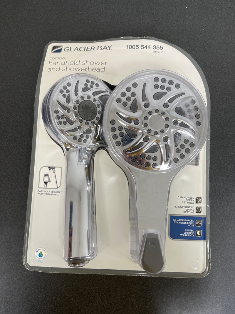 Glacier bay P87000 EasyDock 6-Spray Patterns 5 in. Wall Mount Dual Shower Heads in Chrome