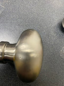 Baldwin 5225056FD Egg Reversible Non-Turning Two-Sided Dummy Door Knob Set with Classic Rosette from the Estate Collection - Lifetime Satin Nickel