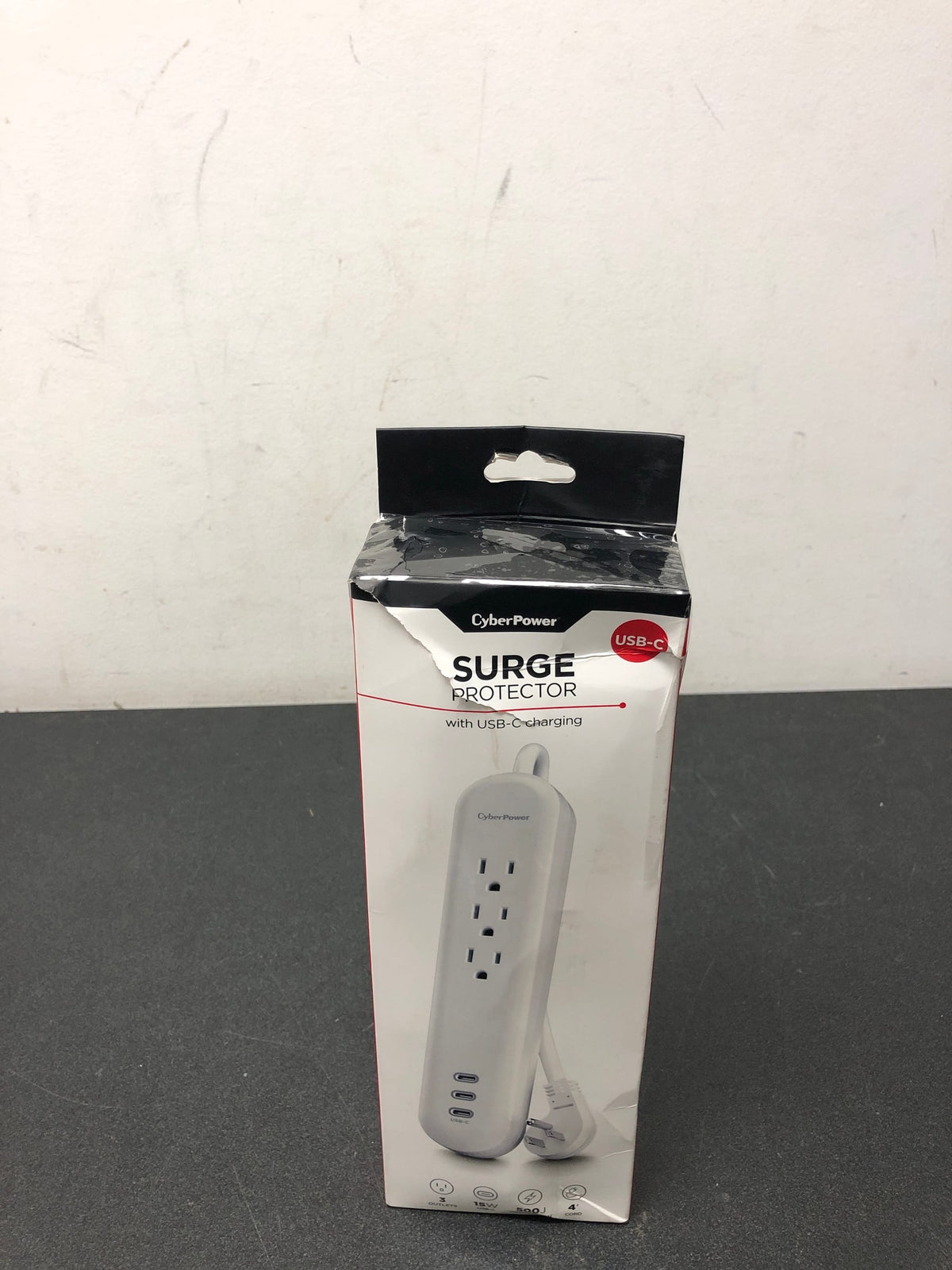 Cyberpower P304UC3 4 ft. 3-Outlet Surge Protector with 3 USB-C Ports and Cord, White