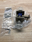 Emtek 720OT-TWB Old Town Crystal Privacy Knobset from the Sandcast Bronze Collection - Tumbled White Bronze