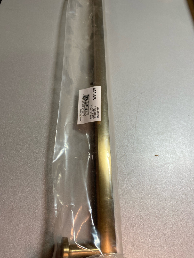 Emtek 87002US4 Freestone 18 Inch Center to Center Bar Appliance Pull from the Urban Modern Collection - Satin Brass