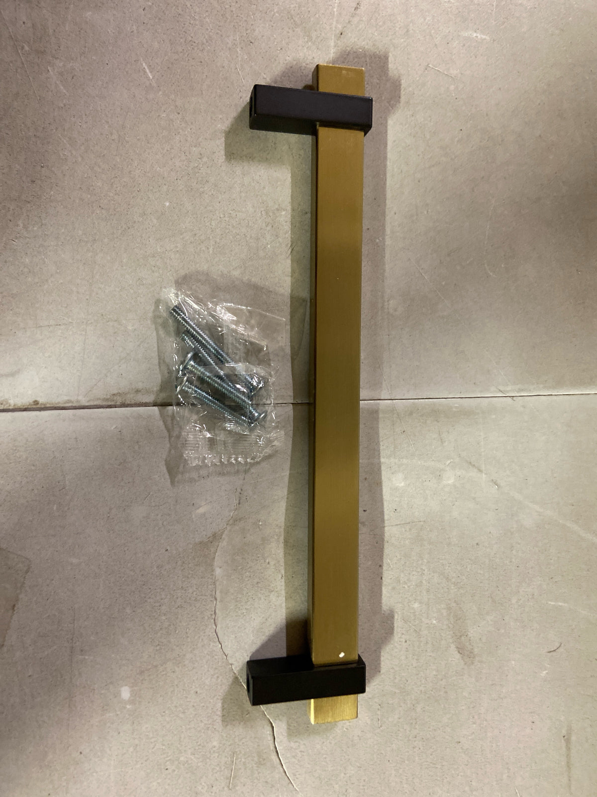 Amerock BP36725BBZMB Mulino 7-9/16 in. (192mm) Center-to-Center Modern Golden Champagne/Matte Black Bar Cabinet Pull