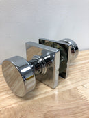 Kwikset Pismo Passage Door Knob Set with Square Rose - Polished Chrome