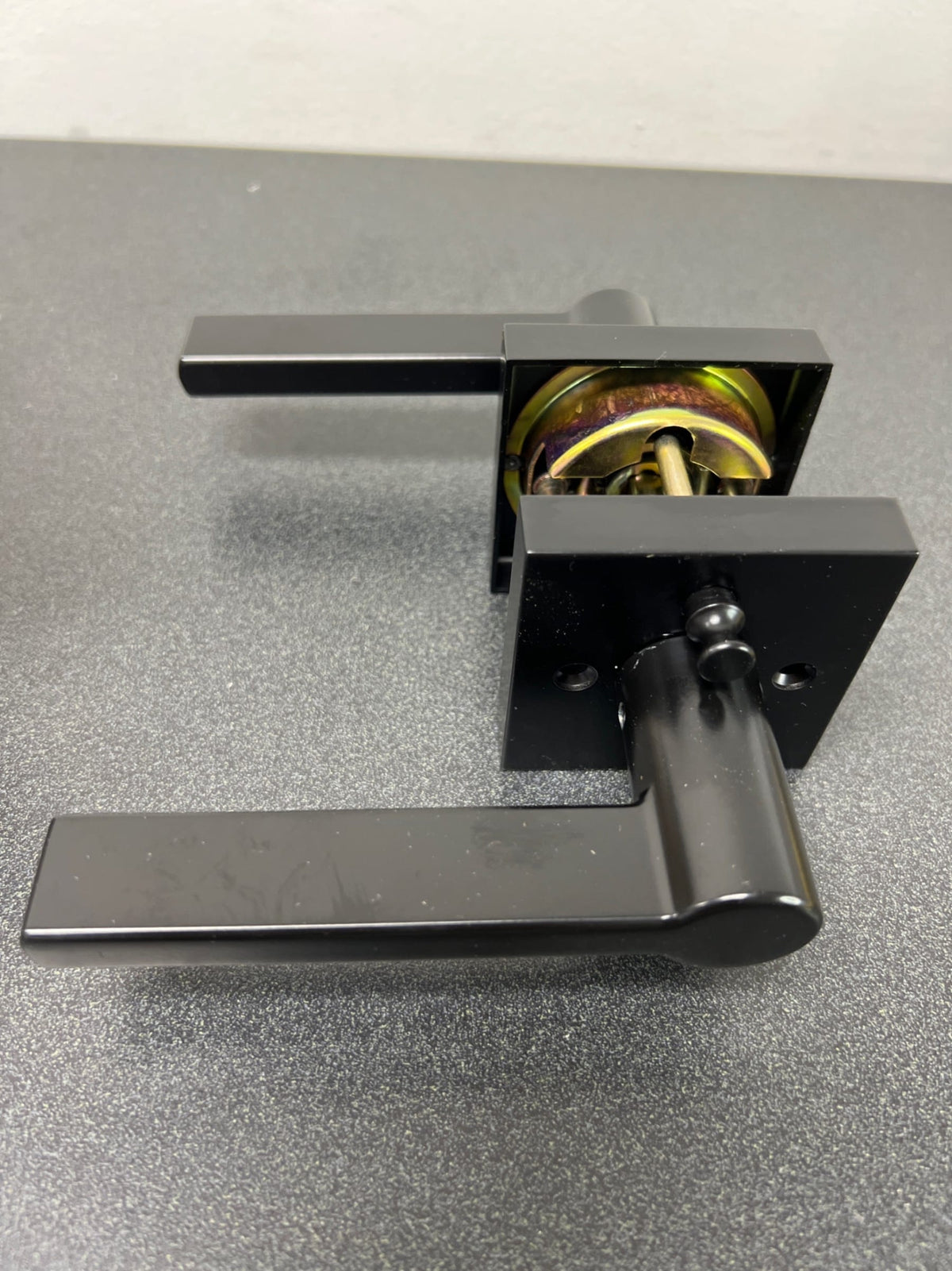 Miseno MLK3022BK Lorton Flat Bar Privacy Door Lever Set - Matte Black