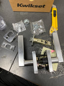 Kwikset 720HFLSQT-26D Halifax Lever with Square Rose Passage Door Lock with 6AL Latch and RCS Strike Satin Chrome Finish