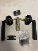 Emtek L-Square Stem Knurled Lever Left Hand 2-3/8 in Backset Passage w/Disk Rose for 1-1/4 in to 2 in Door