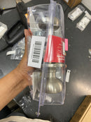 Kwikset Juno Entry Door Knob with Lock and Key, Secure Keyed Handle Exterior, Front Entrance and Bedroom, Satin Nickel, Pick Resistant SmartKey Rekey Security and Microban, 2