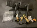 Emtek E2220US19 LH Stuttgart Lever Single Cylinder Solid Brass Storeroom/Gate Function Electronic Leverset from the Brass Modern Collection - Flat Black