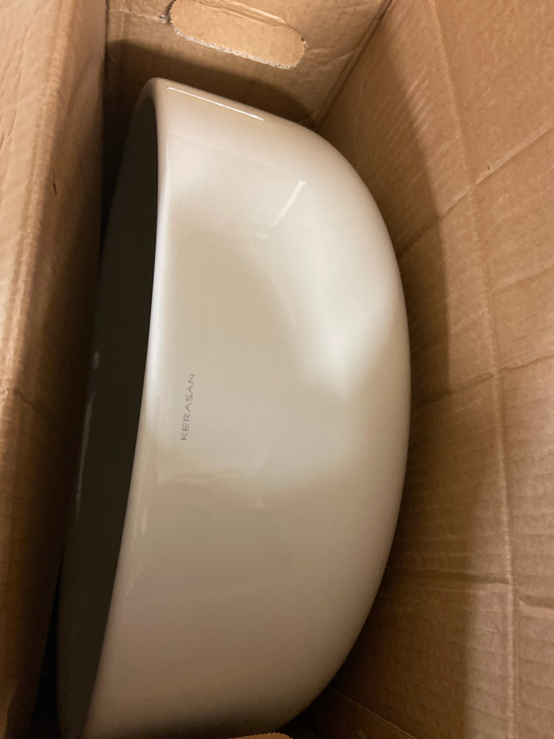 WS Bath Collections Ciotola 4302 .01 Ciotola 18-1/10" Ceramic Vessel Bathroom Sink - Gloss White