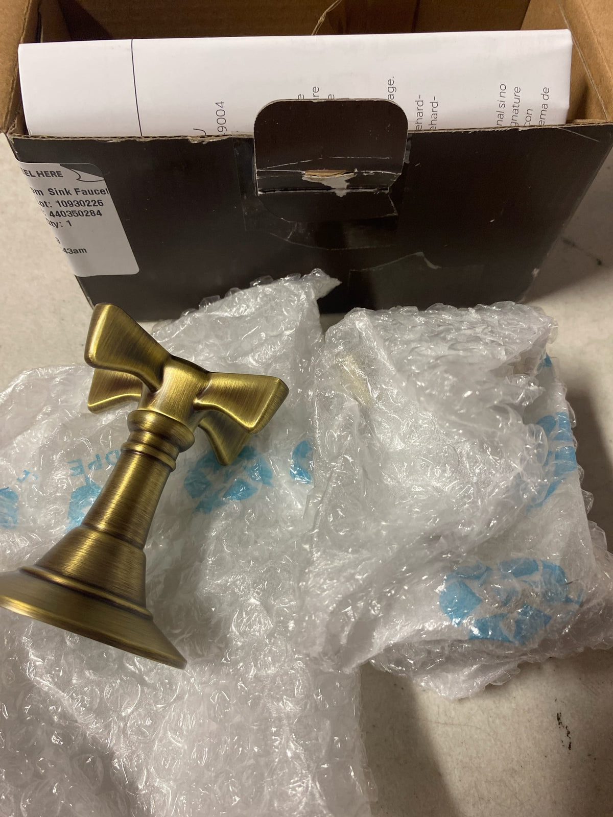 Signature Hardware SHMA449004AGBR Marceau Cross Handles for Widespread Bathroom Faucet - Aged Brass