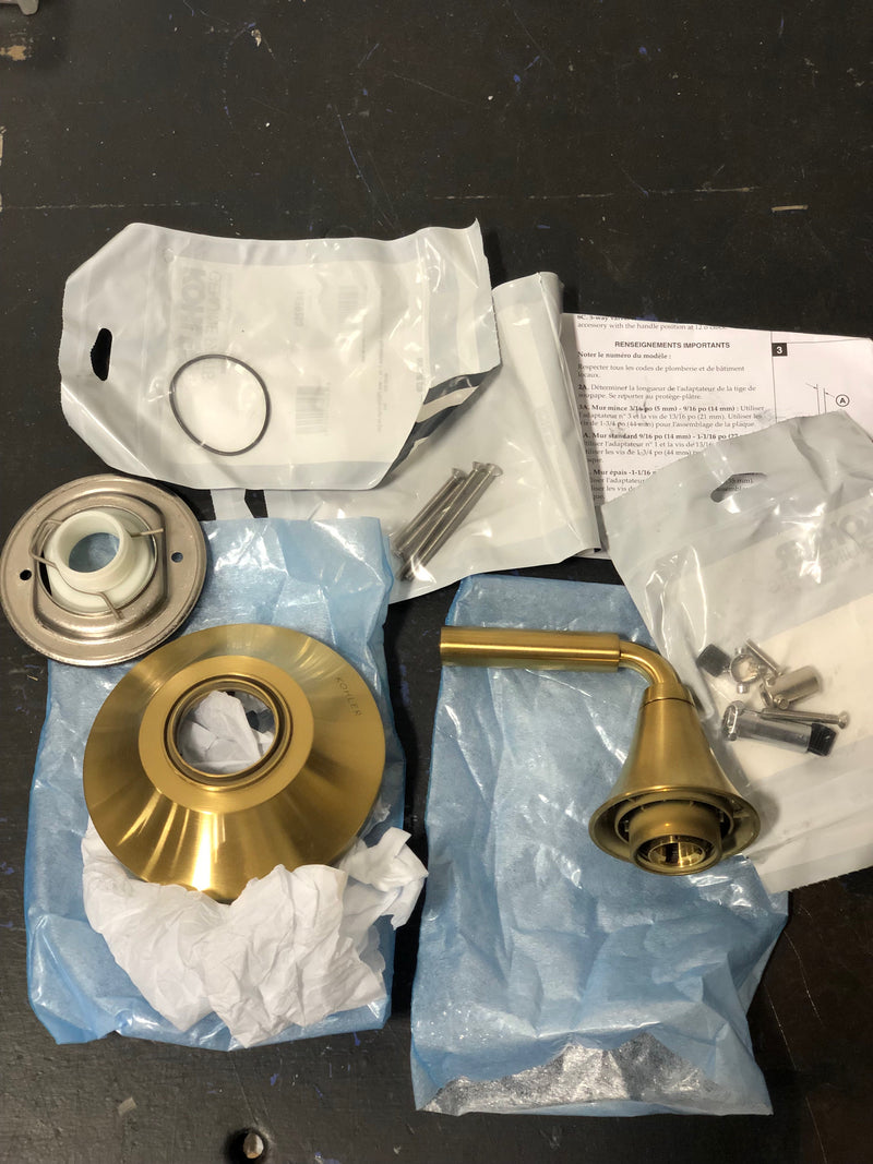 KOHLER T23955-4-2MB Tone MasterShower Single-Handle Transfer Valve Trim Kit, Wall-Mount, Valve Required, Vibrant Brushed Moderne Brass