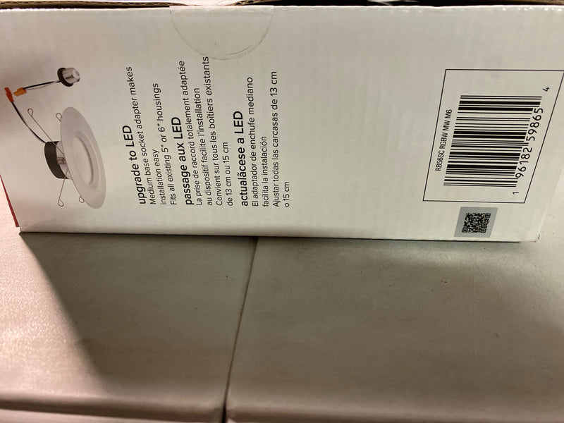 Juno Lighting RB56SC RGBW MW M6 RetroBasics Smart 5"/6" Integrated RGB LED Recessed Trim with Medium Base (E26) Adapter - White