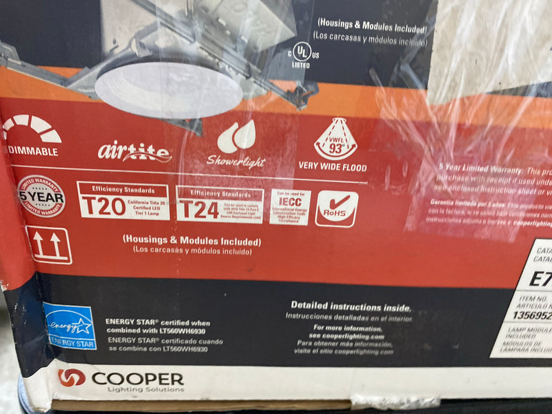 Halo E750ICATLT560WH6930-4PK LT 6 in. Adjustable CCT Canless IC Rated Dimmable Indoor, Outdoor Integrated LED Recessed Light Kit (4-Pack)