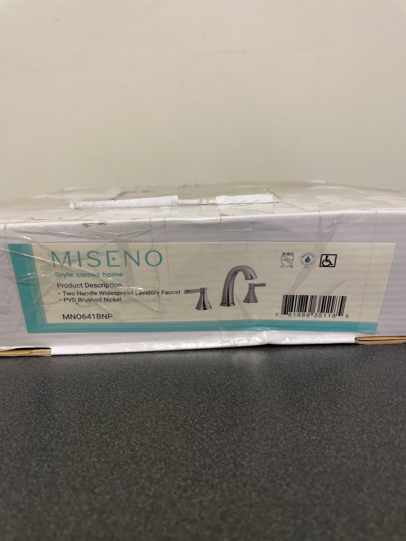 Miseno MNO641BNP PVD Brushed Nickel Elysa-V Widespread Bathroom Faucet - Includes Brass Push-Pop Drain Assembly