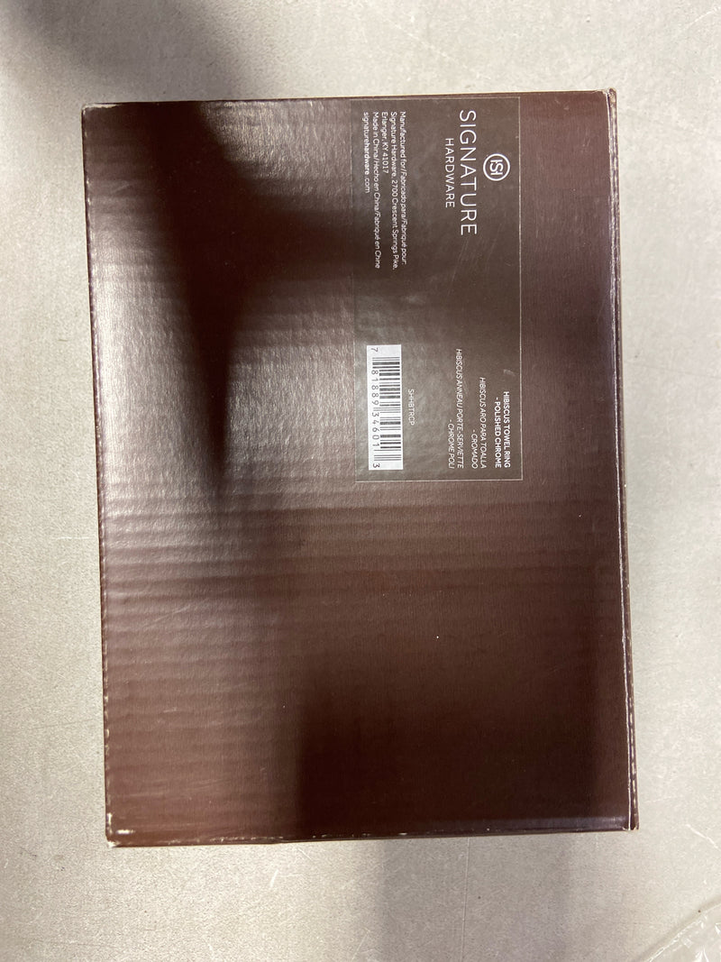 Signature hardware SHHBTRCP Hibiscus Wall Mounted Towel Ring in Chrome