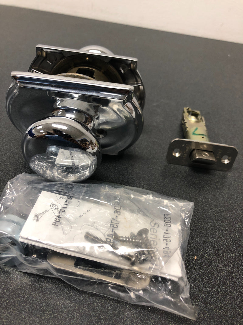 Schlage F10PLY619CAM Plymouth Passage Door Knob Set with Decorative Camelot Trim - Satin Nickel