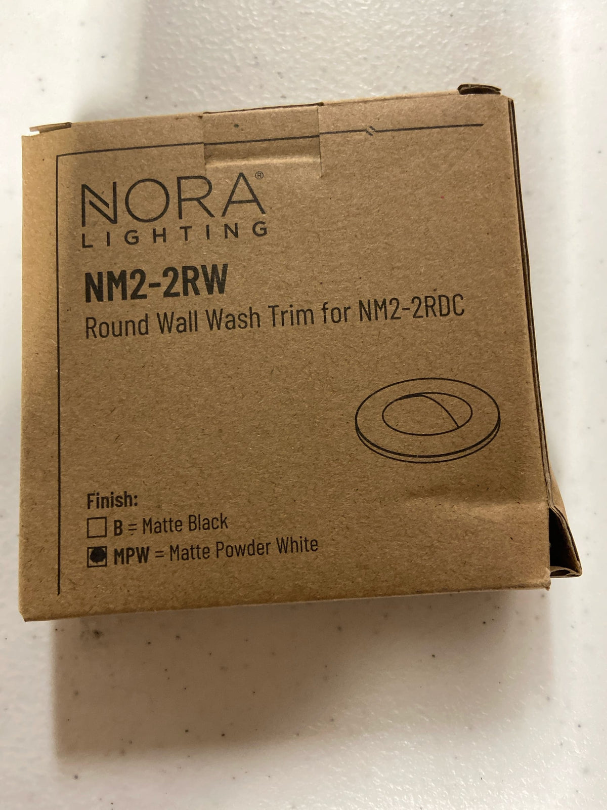 Nora Lighting NM2-2RWMPW M2 2" Wall Wash Recessed Trim - Matte Powder White