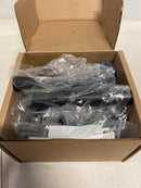 EMTEK Modern Rectangular Rosette Passage Set with Matching Finish Hercules Lever - Choice of Left/Right Handing and 7 Finishes - 5112HECRHUS19 - Right Handed (RH) - Flat Black (US19)