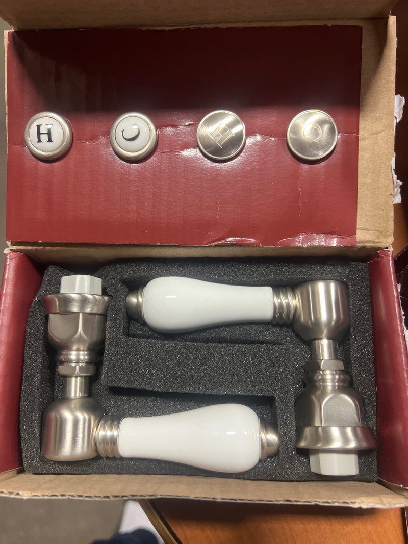 Rohl A1408LPSTN-2 Viaggio 1.2 GPM Widespread Bathroom Faucet with Pop-Up Drain Assembly - Satin Nickel