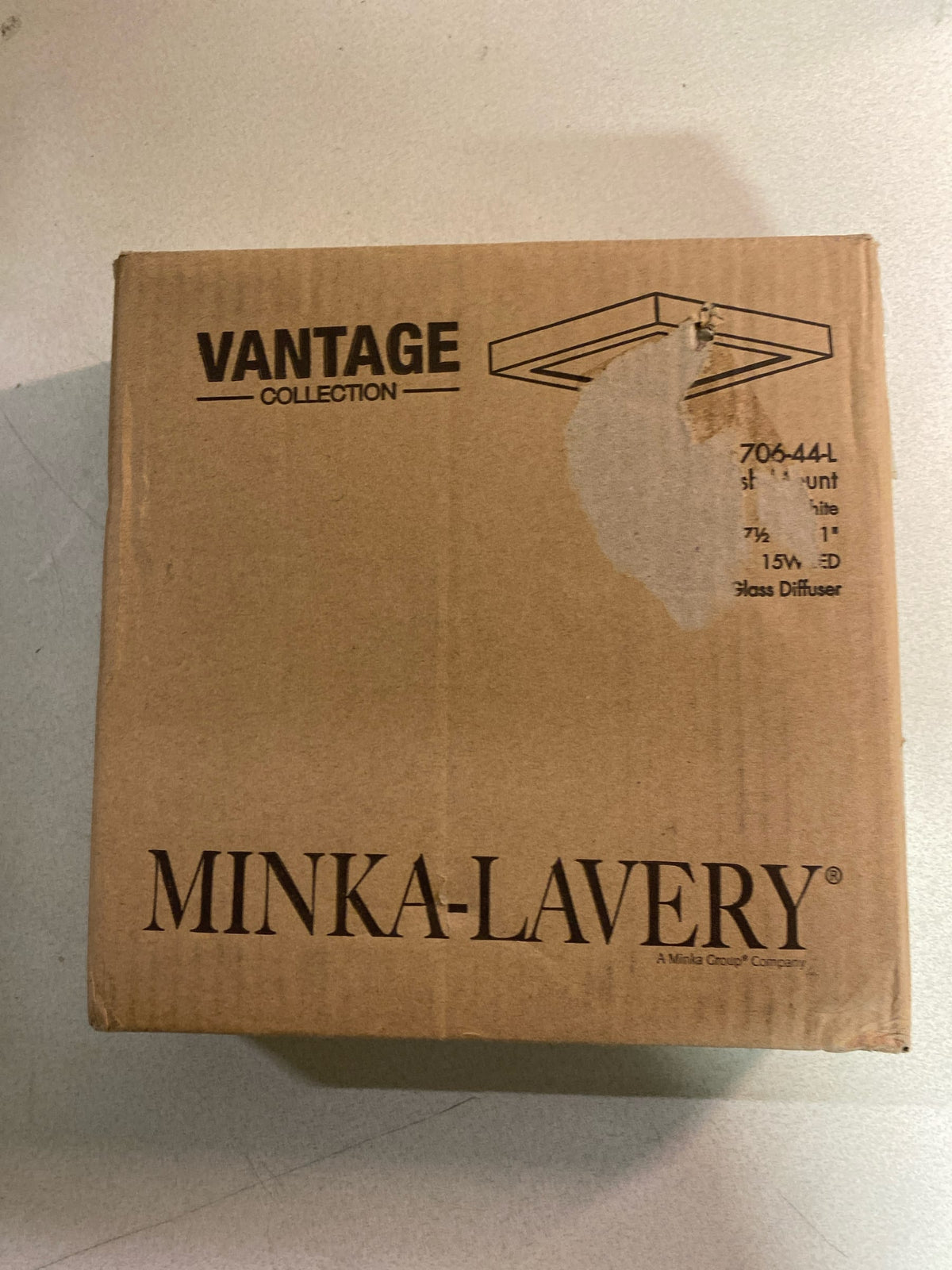 Minka Lavery 706-44-L Vantage 7.5" Wide Square LED Flush Mount Ceiling Fixture - White