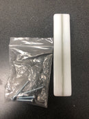 Sietto P-1400-SN Bandwidth 3-1/2 Inch Center to Center Bar Cabinet Pull with White Glass - Satin Nickel