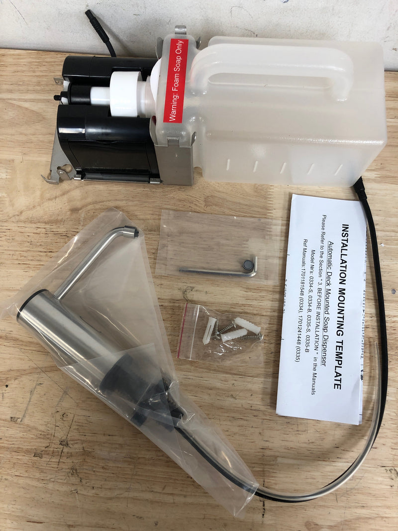 ASI 10-0335-S Deck Mounted Electronic Foam Soap Dispenser with 50.7 oz Capacity - Satin Stainless Steel