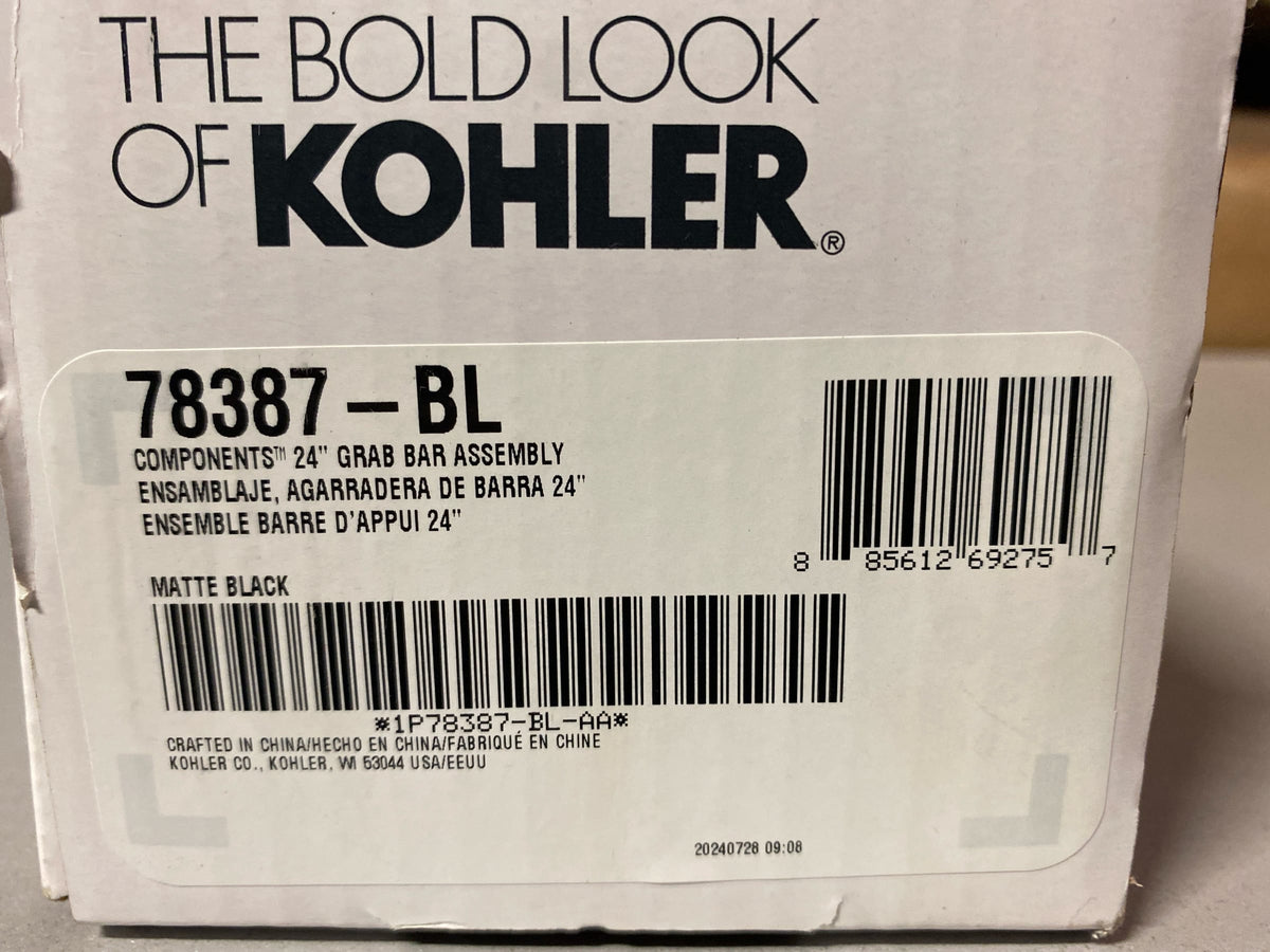 Kohler K-78387-BL Components 24" Grab Bar - Matte Black