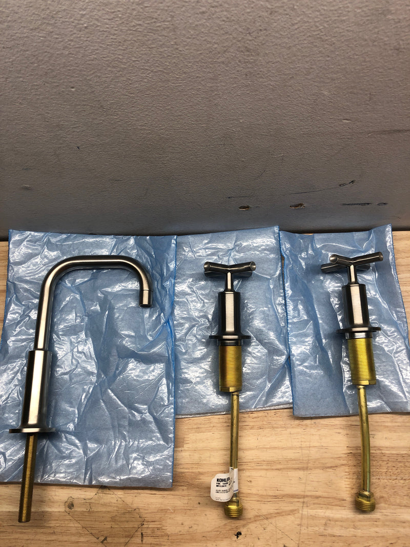 Kohler K-14406-3-BN Purist 1.2 GPM Widespread Bathroom Faucet with Pop-Up Drain Assembly - Brushed Nickel